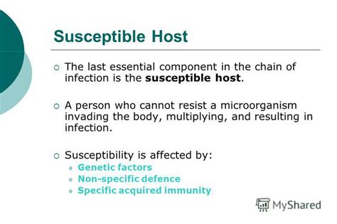 Susceptible Host For Infection