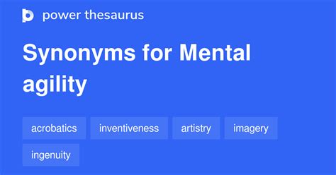 Synonym Mental Agility