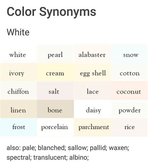 Synonyms For Color White