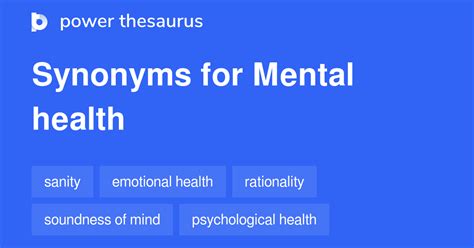 Synonyms For Mental Health Services