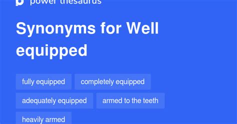 Synonyms For Well Equipped