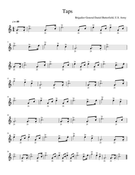 Taps For Trumpet Easy Sheet