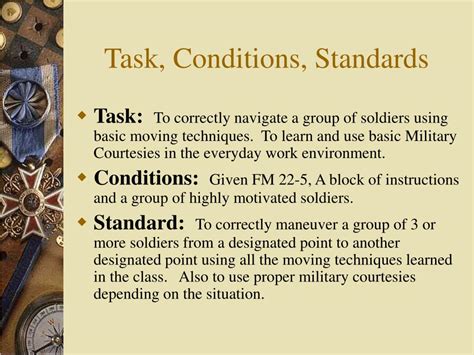 Army Tasks Conditions Standards Guide