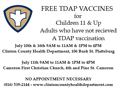 Tdap Add Clinton County Health Department