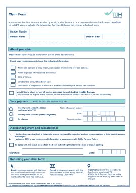 Teachers Health Claim Form