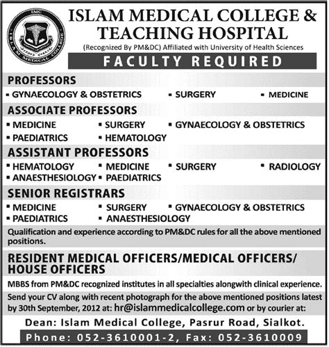 Teaching Jobs In Medical Colleges