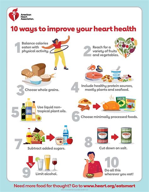 Ten Ways To Improve Your Heart Health Infographic American Heart Association