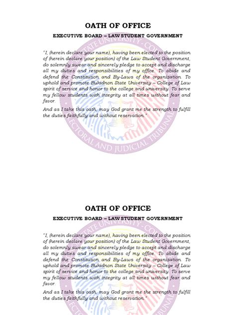 The Oath Of Office Pdf