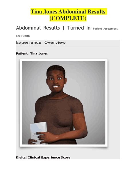 Tina Jones Abdominal Assessment Quizlet