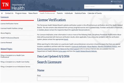 Tn Medical License Verification Lookup