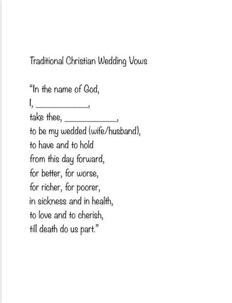 Traditional Christian Vows For Wedding