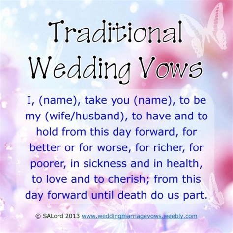 Traditional Wedding Vows With Obey