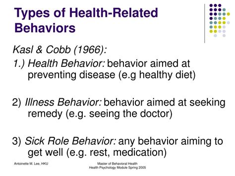 Types Of Health Behaviors