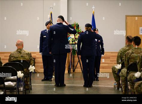 U S Airmen Assigned To The 354Th Security Forces Squadron Render A Salute During The National Police Week Ceremony On Eielson Air Force Base Alaska May 16 2022 The Purpose Of The Event