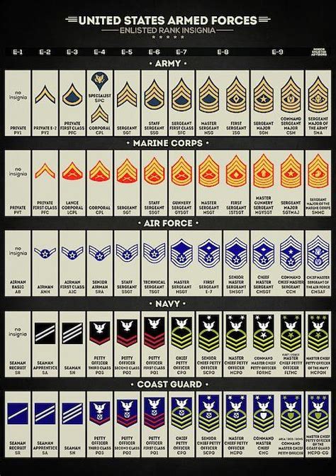 U S Military Rank Insignia Enlisted Amp Officer R Coolguides