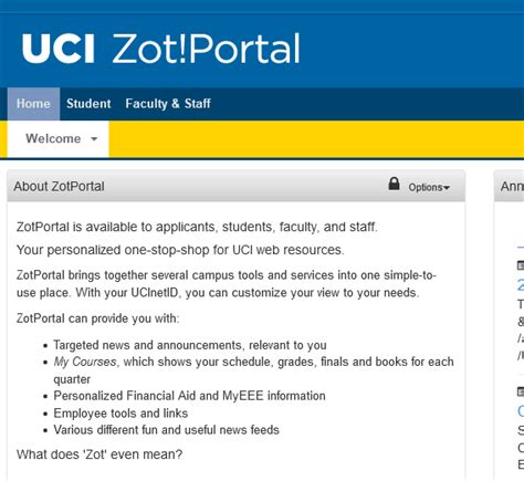 Uci Student Portal