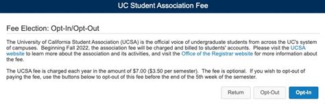 Ucsa Fee