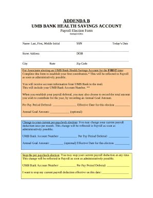 Umb Bank Health Savings Account Doc Template Pdffiller