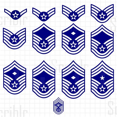 Us Air Force Enlisted Rank Insignia Collection Us Af Vector Air