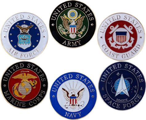 Us Military Branch Service Veteran Lapel Pins Package Of 5 1 Of Each Military Service Carded