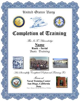 Us Navy Basic Training Completion Display Recognition Information Form