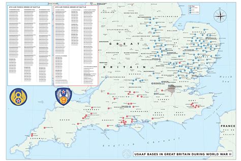 Usaaf Bases In Great Britain During World War Ii Map Us 8Th Air Force And 9Th Air Force Bases During The Second World War Map Etsy