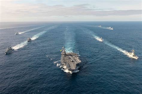 Uss Gerald R Ford Carrier Strike Group Sails In Formation Flickr