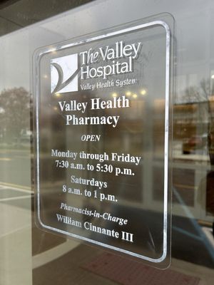 Valley Health Pharmacy Paramus Nj