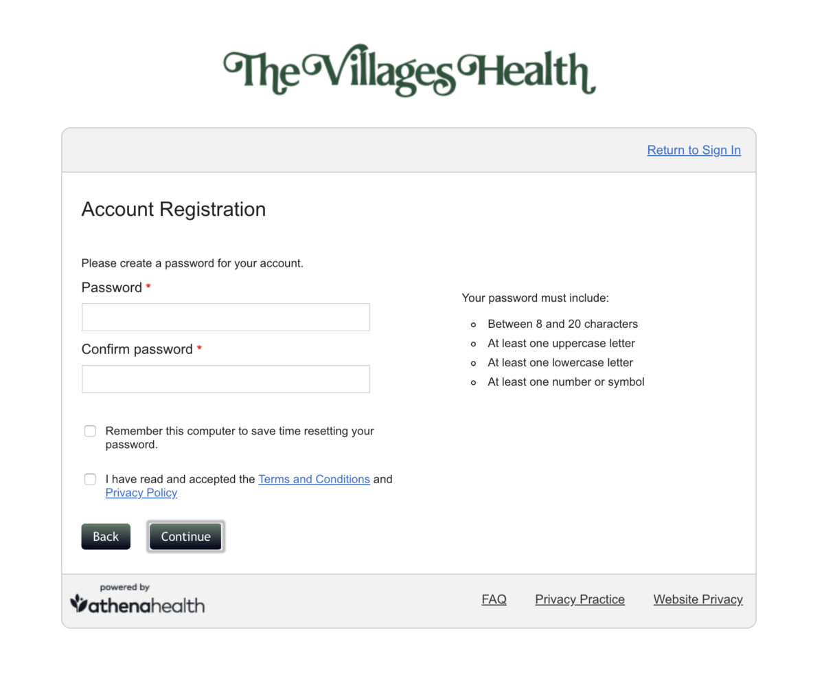 Villages Health Portal Login