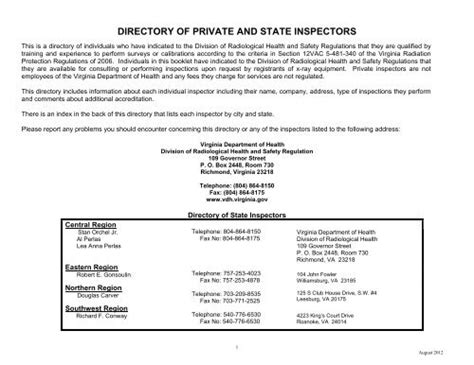 Virginia Department Of Health Directory