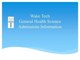 Wake Tech Health Science Advising