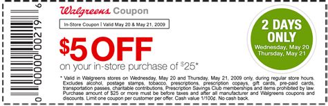 Walgreens Coupon 5 Off 25 Good 5 20 And 5 21 Only Common Sense With