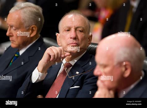 Washington Dc Usa U S Senator Arlen Specter R Pa Center During Confirmation Hearings Stock Photo