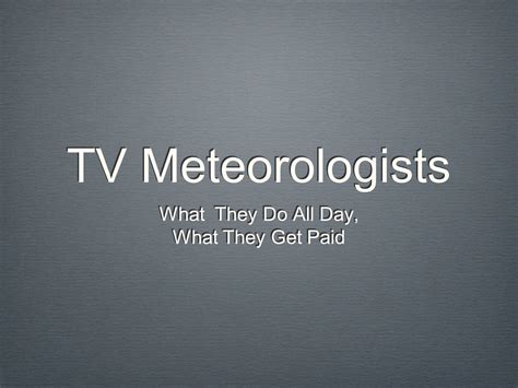 Meteorologists Salary Guide