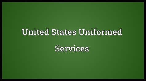 What Does Uniformed Services Mean