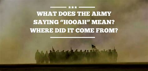 Why Does Army Say Hooah