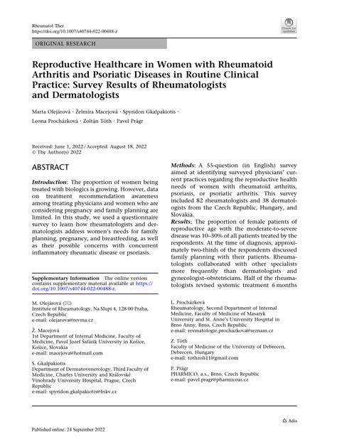 Women S Health Rheumatology Research Articles