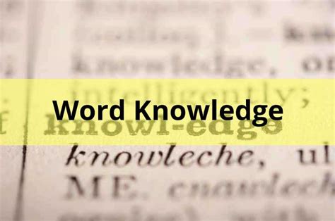 Word Knowledge Study Guide