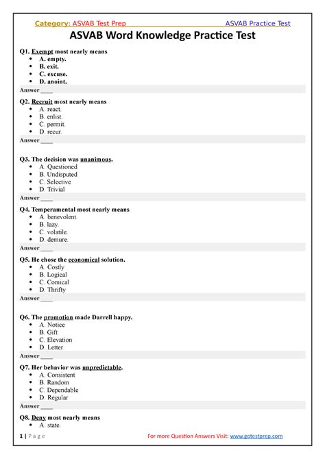 5 ASVAB Word Knowledge Tips