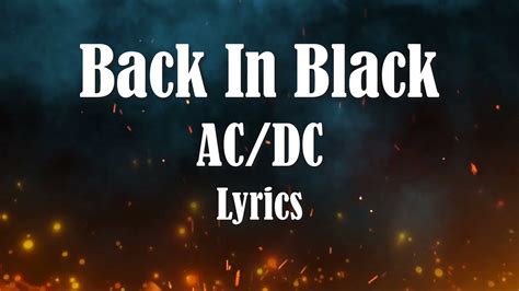 Back in Black Song Lyrics