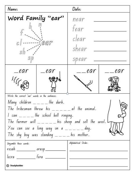 Words With Ear Are Air Worksheet Live Worksheets