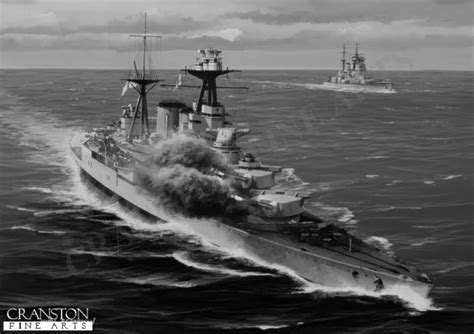 Ww2 Naval Art Print Royal Navy Battleship Hms Prince Of Wales Hood Damaged Ebay