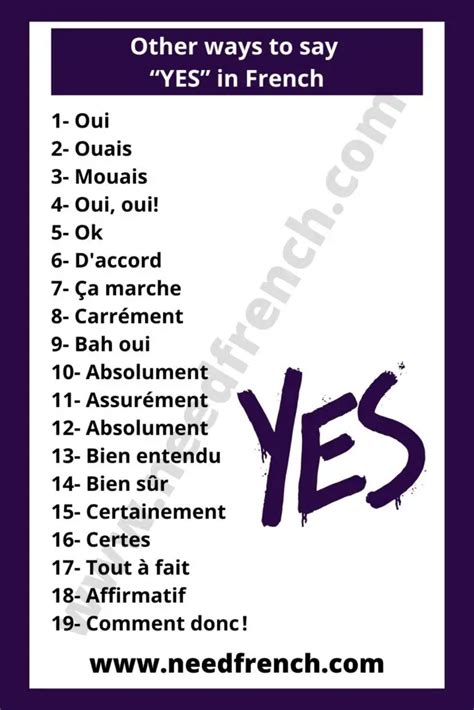 Yes In French Pronunciation