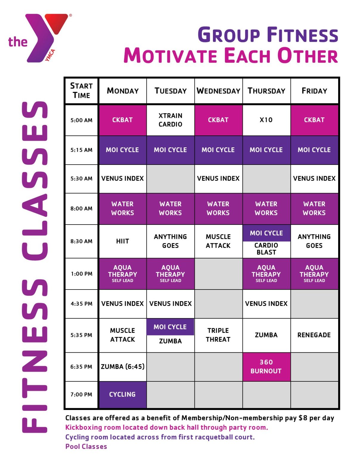 Ymca Simpsonville Sc Class Schedule